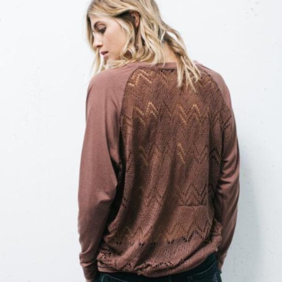 Hanna Long Sleeve Tee in Nutmeg by Known Supply - Picture 1 of 9